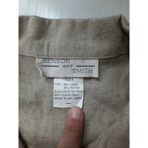 S2S Vtg Linen Boxy Crop Top Button Shirt Medium - Picture 4 of 9